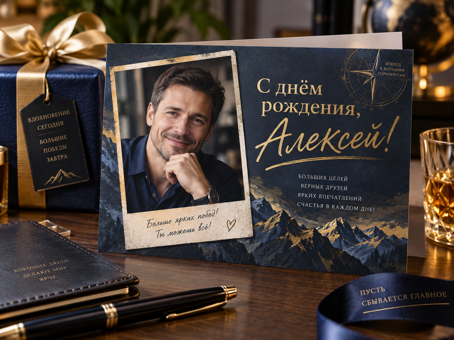 Персональная открытка мужчине